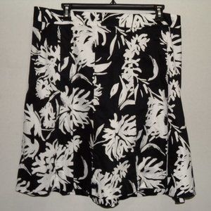 Black and White  A-Line Skirt